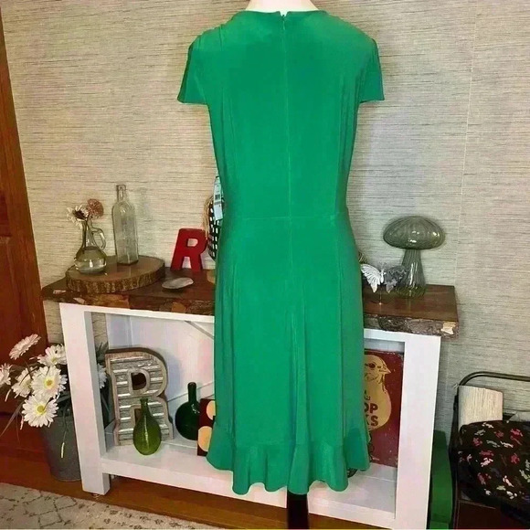 Jessica Howard Faux Wrap Dress Green Women’s Size 12 Flounce Ruffle NWT - Picture 11 of 12